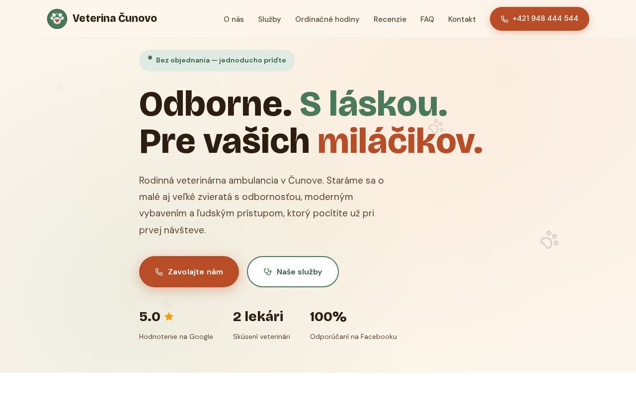 Veterina Čunovo — webová stránka